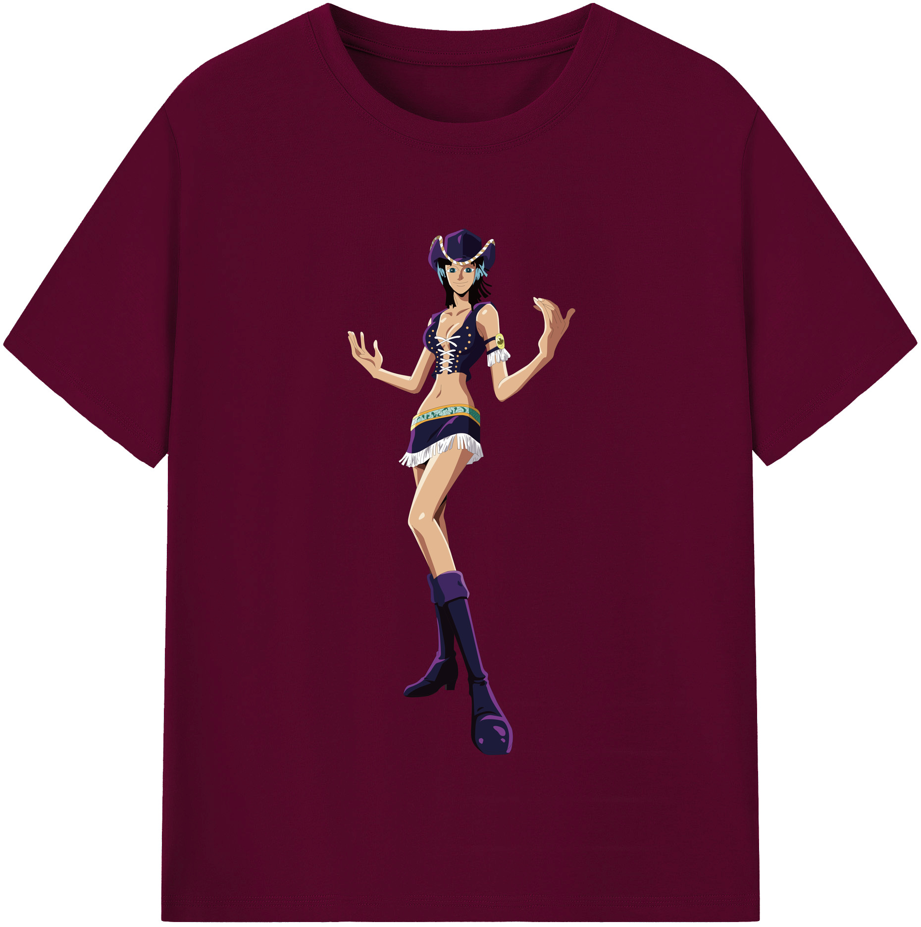 ワンピース ニコ・ロビン ONE PIECE Nico Robin レディースカジュアルプリントTシャツ（綿100％）